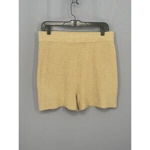 FP Beach Shorts Womens Large Tan Knit Lounge Pull On Soft Casual Comfort Summer